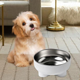 Maxbell Cat Dog Bowl Multiuse Easy to Clean Anti Slip Sturdy Stylish Water Food Bowl White