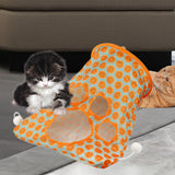 Maxbell Cat Tunnel Bag for Indoor Cats Folded Play Tunnel for Cat Kitten Playing Orange