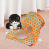 Maxbell Cat Tunnel Bag for Indoor Cats Folded Play Tunnel for Cat Kitten Playing Orange