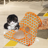 Maxbell Cat Tunnel Bag for Indoor Cats Folded Play Tunnel for Cat Kitten Playing Orange