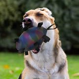 Maxbell Dog Rugby Football Toy Soft Pets Molar Interactive for Game Chasing Exercise Black Reflective