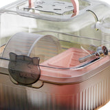 Maxbell Outgoing Hamster Cage Container Compact Pet Supplies for Holiday Guinea Home Pink