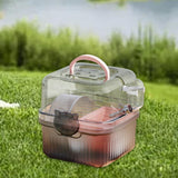 Maxbell Outgoing Hamster Cage Container Compact Pet Supplies for Holiday Guinea Home Pink