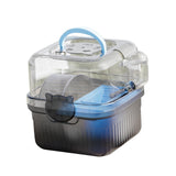 Maxbell Outgoing Hamster Cage Container Compact Pet Supplies for Holiday Guinea Home Blue