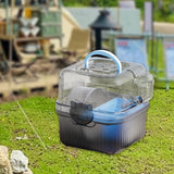 Maxbell Outgoing Hamster Cage Container Compact Pet Supplies for Holiday Guinea Home Blue