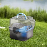 Maxbell Outgoing Hamster Cage Container Compact Pet Supplies for Holiday Guinea Home Blue