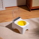 Maxbell Raised Cat Bowl Auto Open Cover Cat Dog Food Feeder Pet Bowl for Indoor Cats PP Bowl