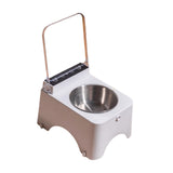 Maxbell Raised Cat Bowl Auto Open Cover Cat Dog Food Feeder Pet Bowl for Indoor Cats Stainless Steel Bowl