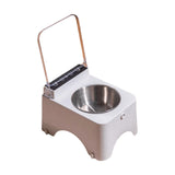Maxbell Raised Cat Bowl Auto Open Cover Cat Dog Food Feeder Pet Bowl for Indoor Cats Stainless Steel Bowl