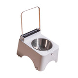 Maxbell Raised Cat Bowl Auto Open Cover Cat Dog Food Feeder Pet Bowl for Indoor Cats Stainless Steel Bowl