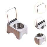 Maxbell Raised Cat Bowl Auto Open Cover Cat Dog Food Feeder Pet Bowl for Indoor Cats Stainless Steel Bowl