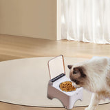 Maxbell Raised Cat Bowl Auto Open Cover Cat Dog Food Feeder Pet Bowl for Indoor Cats Stainless Steel Bowl
