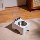Maxbell Raised Cat Bowl Auto Open Cover Cat Dog Food Feeder Pet Bowl for Indoor Cats Stainless Steel Bowl
