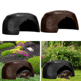 Maxbell Turtle Humidification Shelter Realistic Sturdy Portable Reptiles Hiding Cave Black