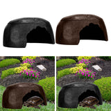 Maxbell Turtle Humidification Shelter Realistic Sturdy Portable Reptiles Hiding Cave Black