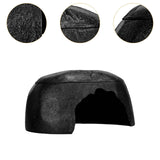 Maxbell Turtle Humidification Shelter Realistic Sturdy Portable Reptiles Hiding Cave Black
