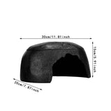 Maxbell Turtle Humidification Shelter Realistic Sturdy Portable Reptiles Hiding Cave Black