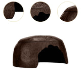 Maxbell Turtle Humidification Shelter Realistic Sturdy Portable Reptiles Hiding Cave Brown