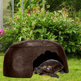 Maxbell Turtle Humidification Shelter Realistic Sturdy Portable Reptiles Hiding Cave Brown