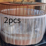 Maxbell 2 Pieces Universal Bird Cage Mesh Covers Elastic for Parrot Budgies Cockatoo XL