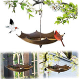 Maxbell Hanging Bird Bath Yard Decor Sturdy Metal Bird Feeder for Porch Tree Pathway
