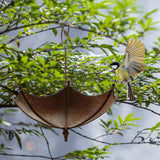 Maxbell Hanging Bird Bath Yard Decor Sturdy Metal Bird Feeder for Porch Tree Pathway