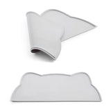 Maxbell Cat Food Mat Cushion Silicone Floor Non Skid Pet Placemat for Food and Water Light Gray