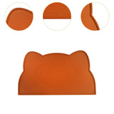 Maxbell Cat Food Mat Cushion Silicone Floor Non Skid Pet Placemat for Food and Water Light Brown