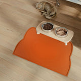 Maxbell Cat Food Mat Cushion Silicone Floor Non Skid Pet Placemat for Food and Water Light Brown