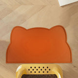 Maxbell Cat Food Mat Cushion Silicone Floor Non Skid Pet Placemat for Food and Water Light Brown