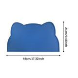 Maxbell Cat Food Mat Cushion Silicone Floor Non Skid Pet Placemat for Food and Water Blue