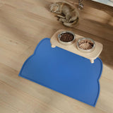 Maxbell Cat Food Mat Cushion Silicone Floor Non Skid Pet Placemat for Food and Water Blue