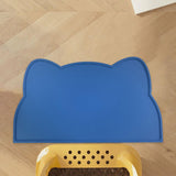 Maxbell Cat Food Mat Cushion Silicone Floor Non Skid Pet Placemat for Food and Water Blue