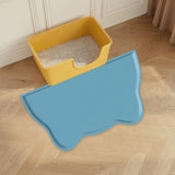 Maxbell Cat Food Mat Cushion Silicone Floor Non Skid Pet Placemat for Food and Water Light Blue