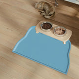 Maxbell Cat Food Mat Cushion Silicone Floor Non Skid Pet Placemat for Food and Water Light Blue
