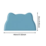 Maxbell Cat Food Mat Cushion Silicone Floor Non Skid Pet Placemat for Food and Water Light Blue