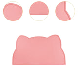 Maxbell Cat Food Mat Cushion Silicone Floor Non Skid Pet Placemat for Food and Water Pink