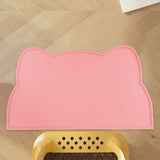 Maxbell Cat Food Mat Cushion Silicone Floor Non Skid Pet Placemat for Food and Water Pink