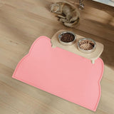 Maxbell Cat Food Mat Cushion Silicone Floor Non Skid Pet Placemat for Food and Water Pink