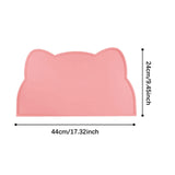 Maxbell Cat Food Mat Cushion Silicone Floor Non Skid Pet Placemat for Food and Water Pink