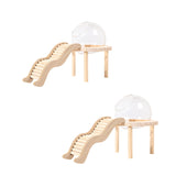 Maxbell Hamster Sand Bath Container with Wooden Ladder for Pet Supplies Gerbils Mice S