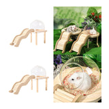 Maxbell Hamster Sand Bath Container with Wooden Ladder for Pet Supplies Gerbils Mice S