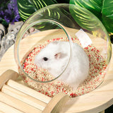 Maxbell Hamster Sand Bath Container with Wooden Ladder for Pet Supplies Gerbils Mice L
