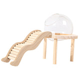 Maxbell Hamster Sand Bath Container with Wooden Ladder for Pet Supplies Gerbils Mice L