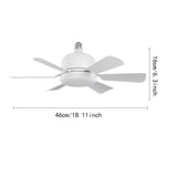 Maxbell E27 Socket Fan Light with Remote 40W Ceiling Fan for Dining Room Living Room White