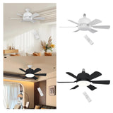 Maxbell E27 Socket Fan Light with Remote 40W Ceiling Fan for Dining Room Living Room White