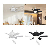 Maxbell E27 Socket Fan Light with Remote 40W Ceiling Fan for Dining Room Living Room White