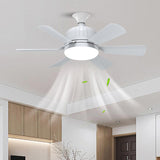 Maxbell E27 Socket Fan Light with Remote 40W Ceiling Fan for Dining Room Living Room White