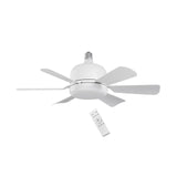 Maxbell E27 Socket Fan Light with Remote 40W Ceiling Fan for Dining Room Living Room White