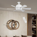 Maxbell E27 Socket Fan Light with Remote 40W Ceiling Fan for Dining Room Living Room White